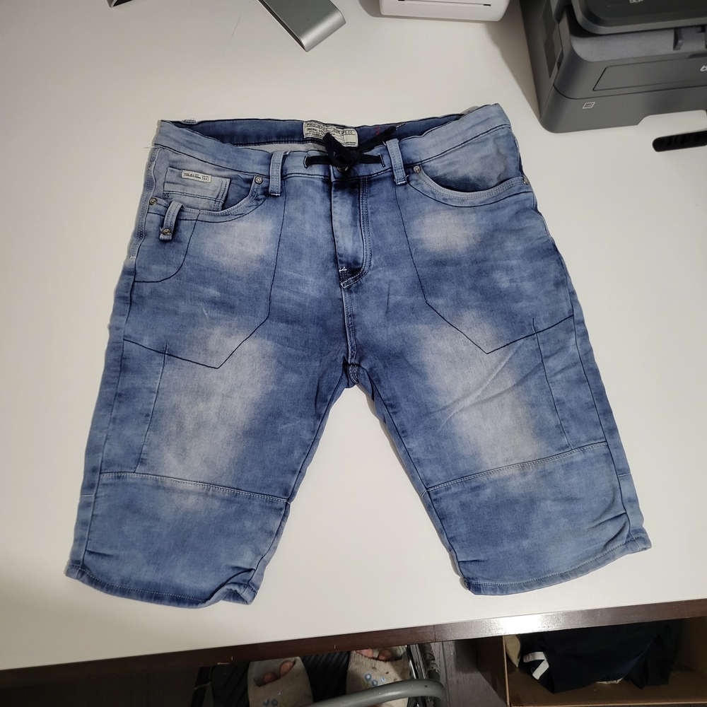 Project Raw Men’s Denim Shorts Size 36 Blue Stretch Jean Shorts Casual Streetwea
